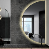 Specchio LED Mezza Luna | Pulsante touch | Luce bianca neutra - Reyze Serie Ambient Modello 1 - Lato Destro
